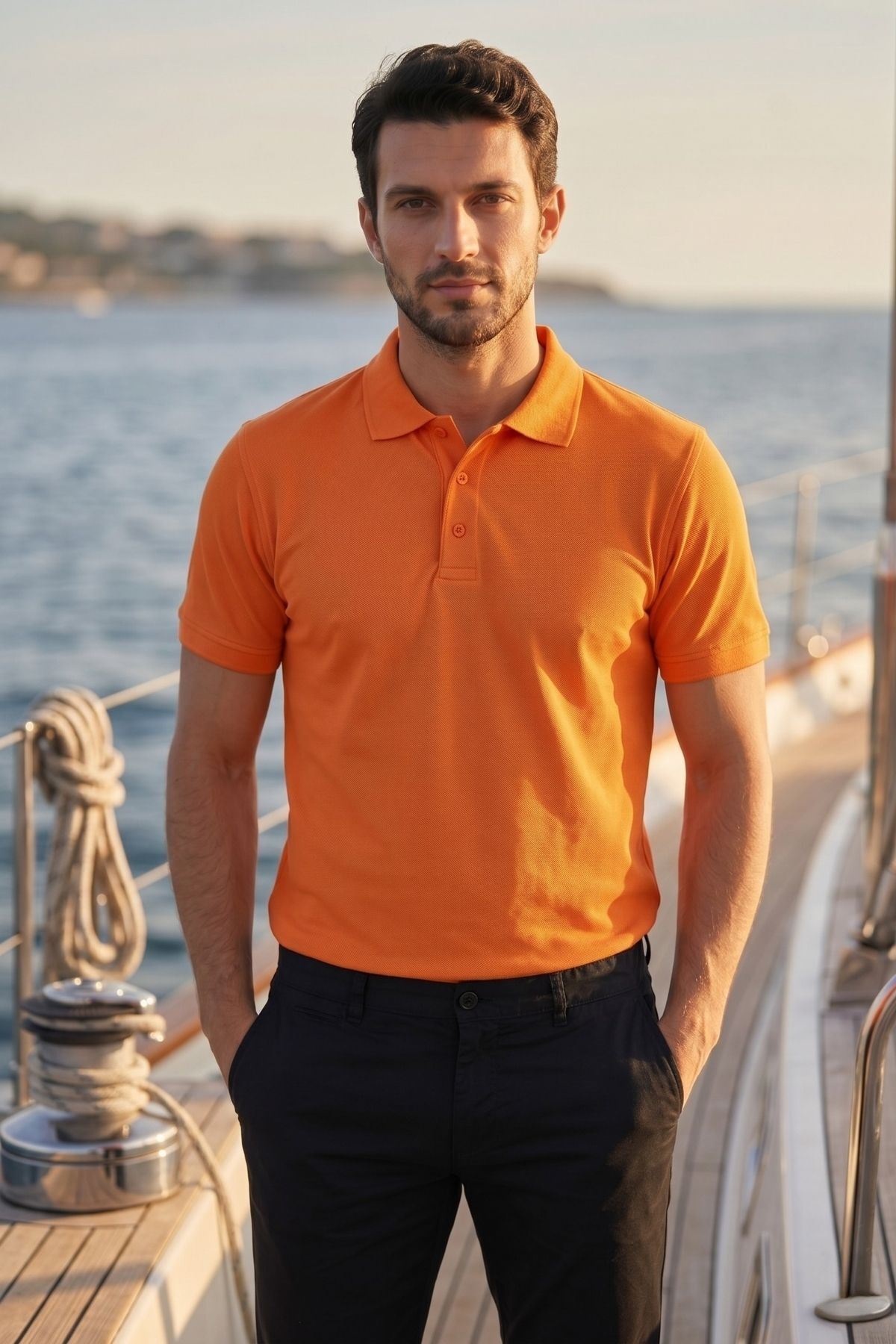 2'li Set Erkek Günlük Şık Polo Yaka Kısa Kollu Düğme Detaylı Rahat Kalıp Basic Yazlık Tişört Avantajlı Paket