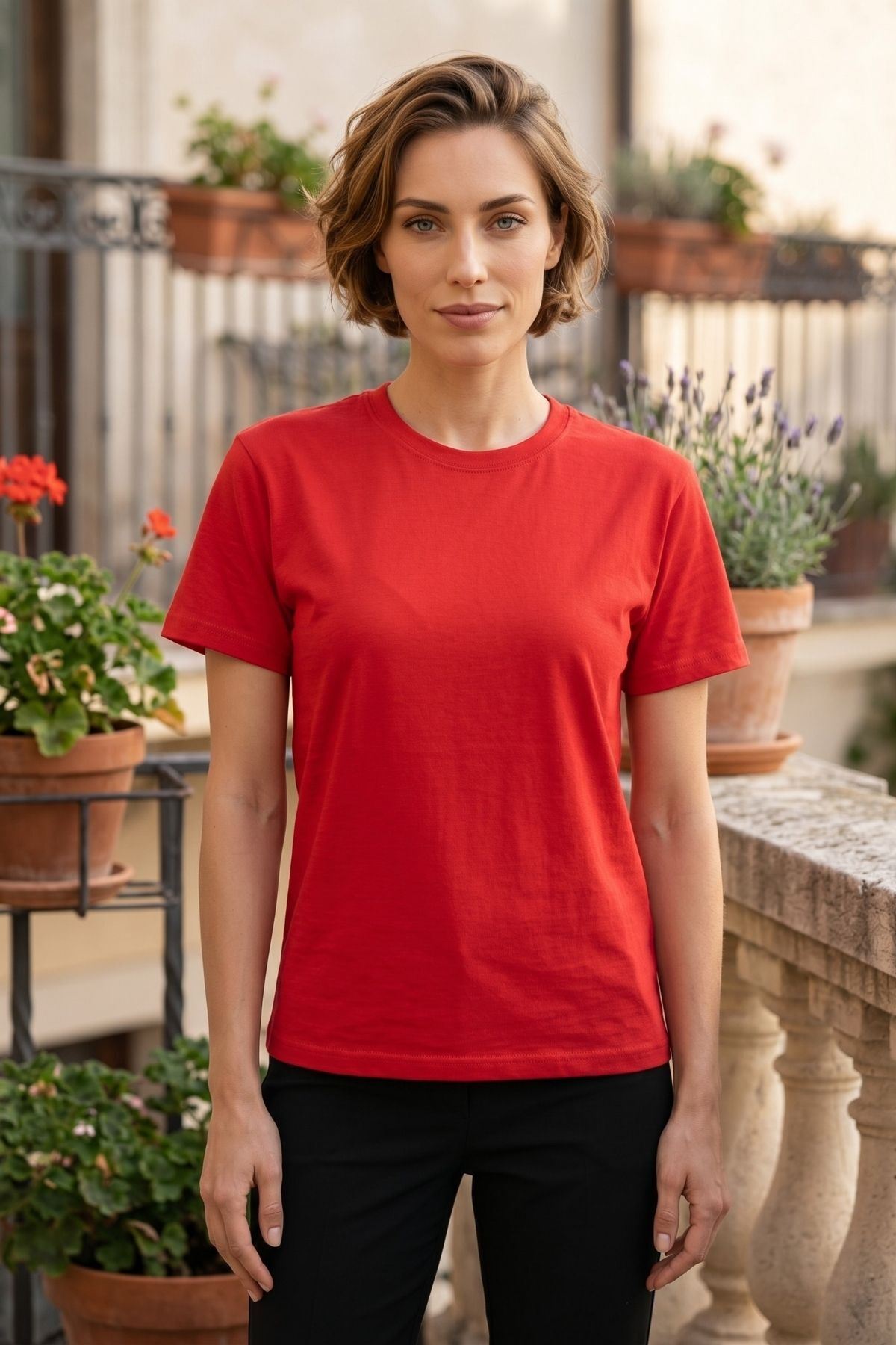Kadın 2'li Paket Basic Bisiklet Yaka Kısa Kollu Tişört - Günlük Rahat Kesim T-Shirt