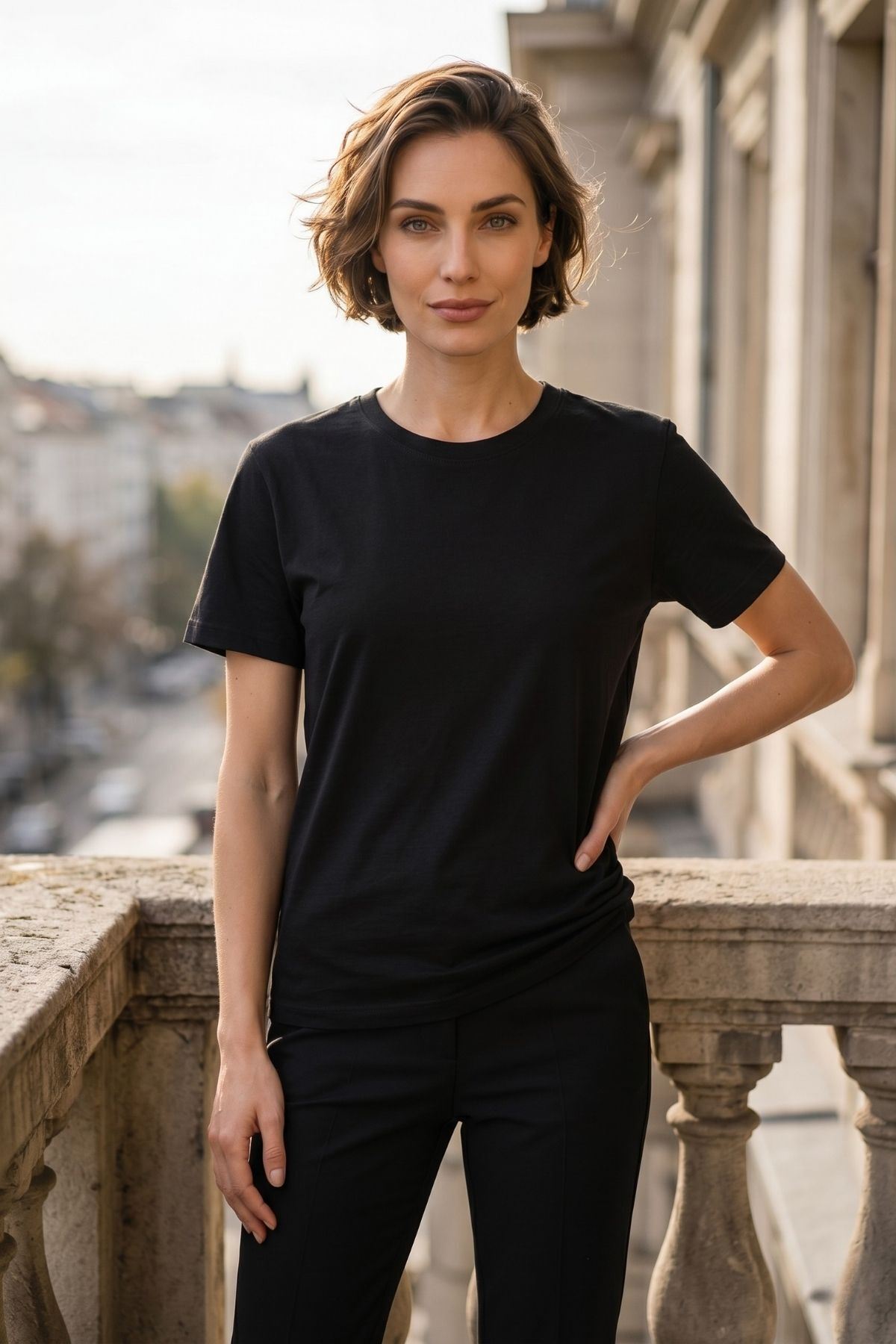 Kadın 2'li Paket Basic Bisiklet Yaka Kısa Kollu Tişört - Günlük Rahat Kesim T-Shirt