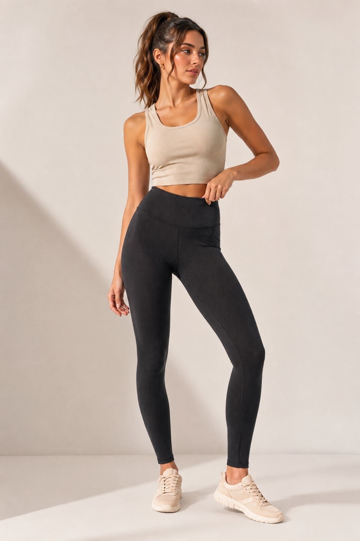 3'lü Avantajlı Paket Kadın Yüksek Bel Toparlayıcı Fitilli Dalgıç Kaşkorse Kumaş Esnek Rahat Günlük ve Spor Yoga Pilates İç Göstermez Bilek Boy Uzun Tayt Seti