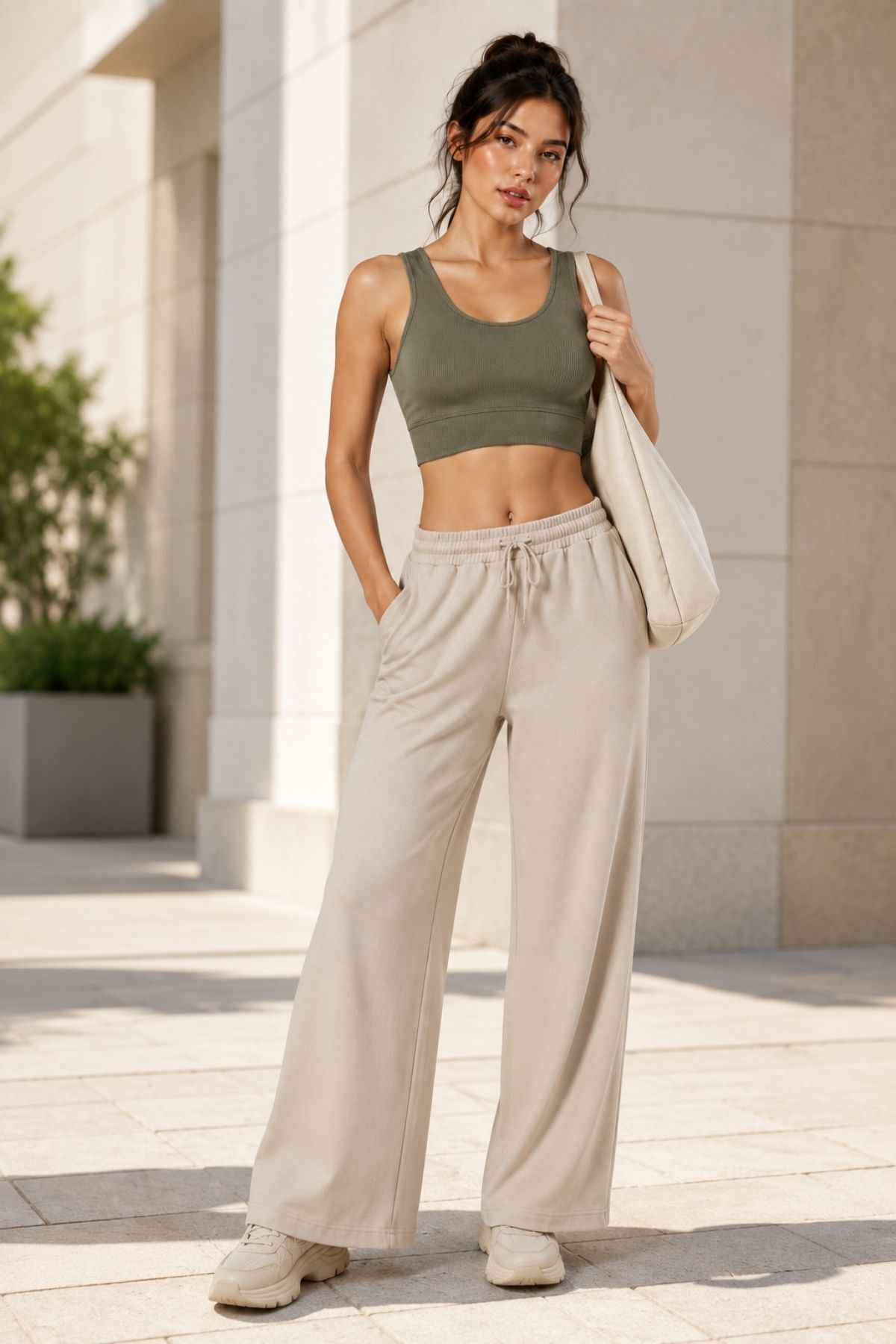 Kadın Kalın Askılı Toparlayıcı Pedli Fitilli Dalgıç Kaşkorse Spor Sütyeni Bralet Esnek Rahat Günlük Yoga Fitness Pilates Destekli Dikişsiz Görünüm Crop Top Örme Askılı Üst