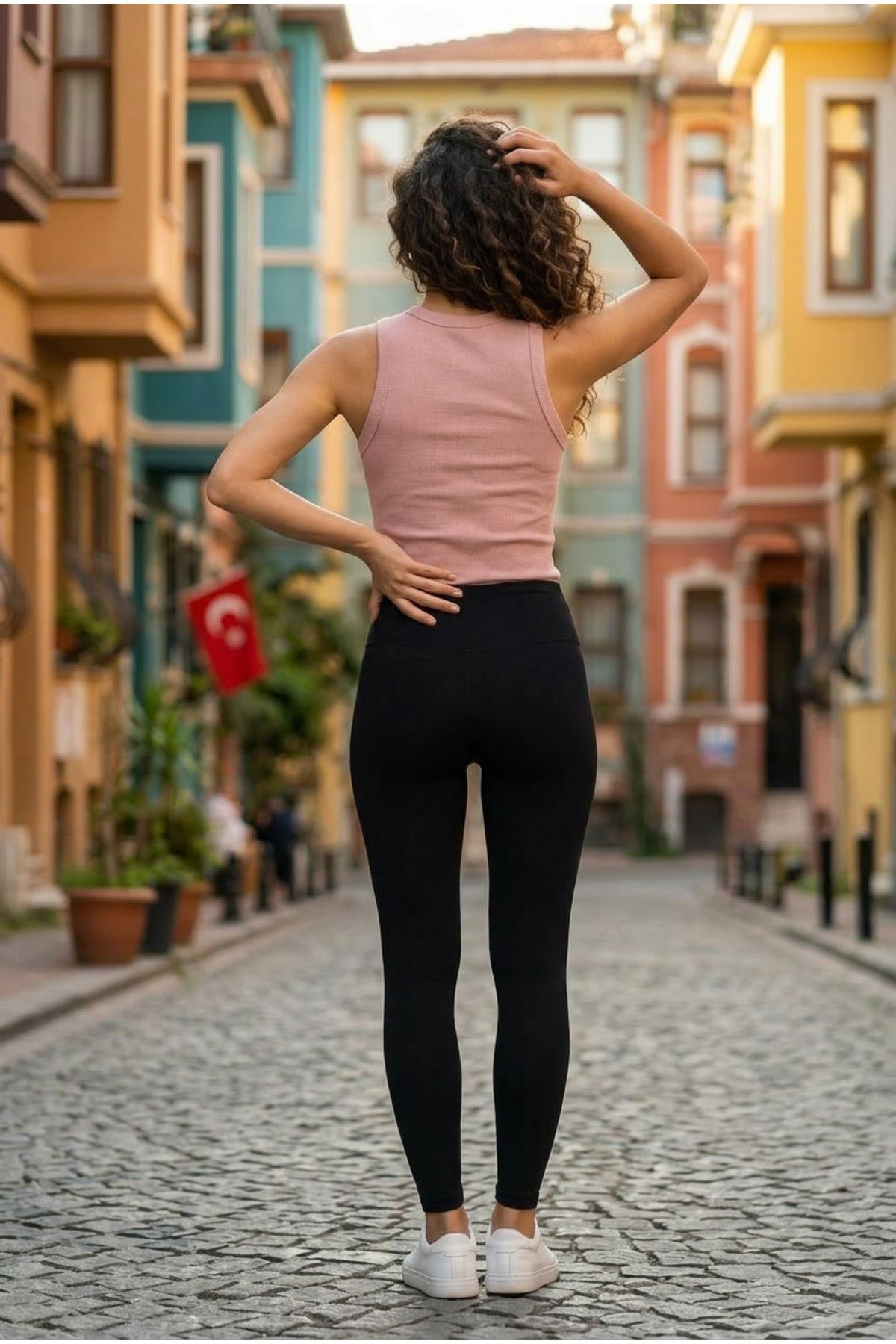 Kadın 2'li Paket Pamuklu Kaşkorse Kalın Askılı Bisiklet Yaka Önü Yazı Baskılı Esnek Dar Kesim Slim Fit Spor ve Günlük Atlet Seti
