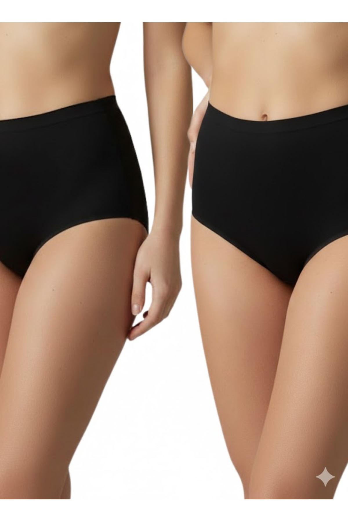 Lazer Kesim İz Yapmayan Yüksek Bel Slip 2'li Korse - Dikişsiz Toparlayıcı Korse Slip