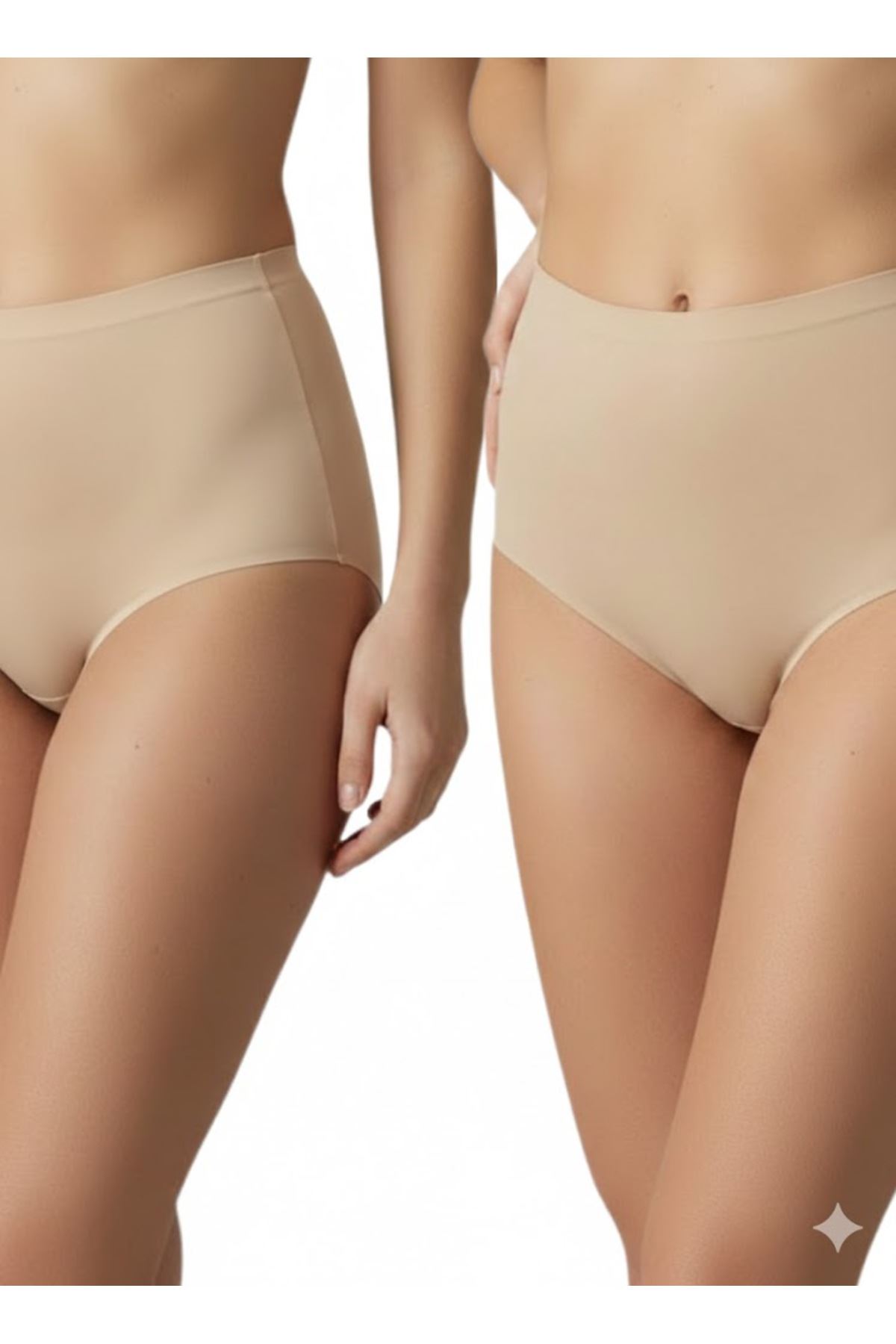 Lazer Kesim İz Yapmayan Yüksek Bel Slip 2'li Korse - Dikişsiz Toparlayıcı Korse Slip