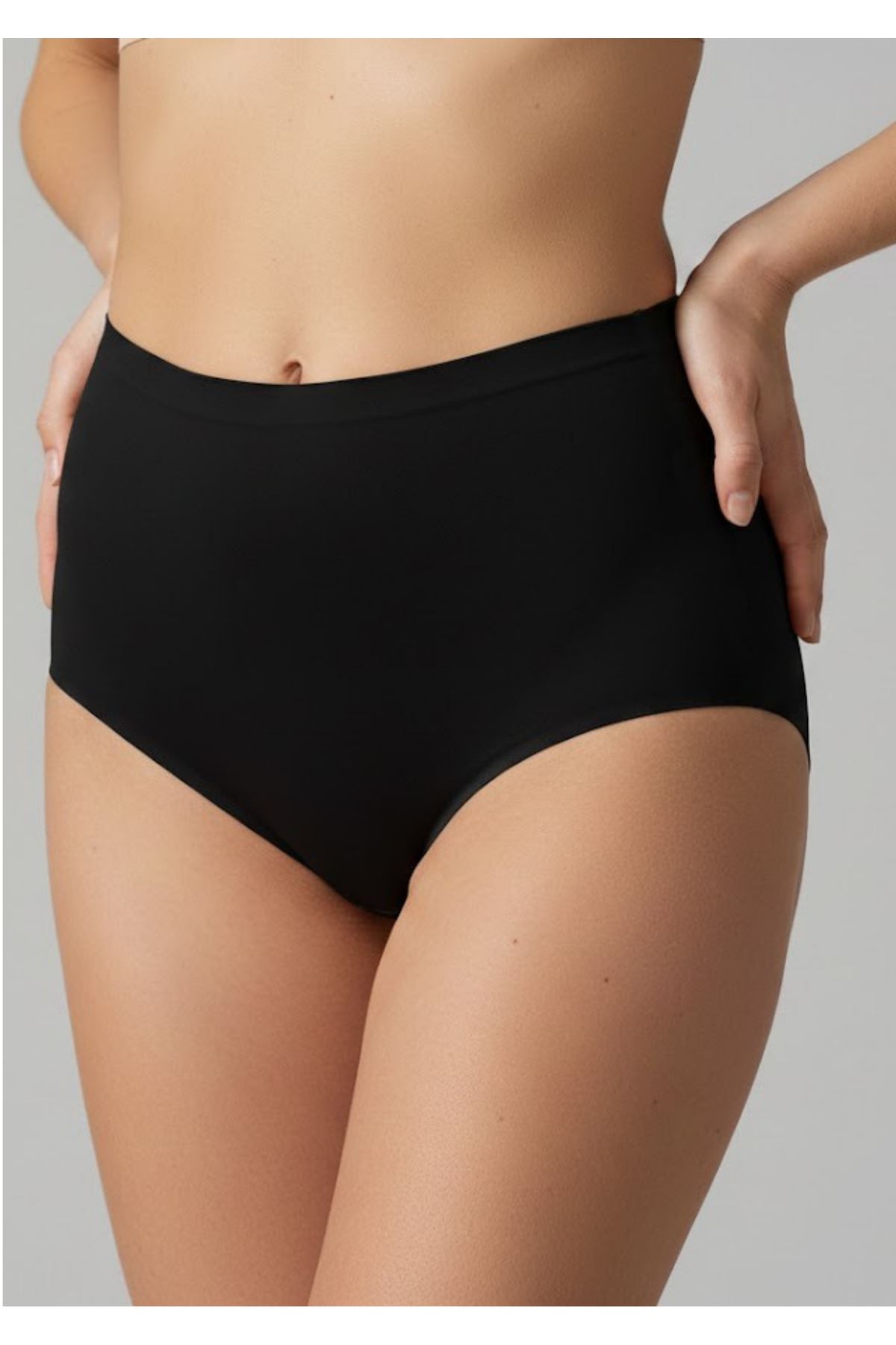 Lazer Kesim İz Yapmayan Yüksek Bel Slip Korse - Dikişsiz Toparlayıcı Korse Slip