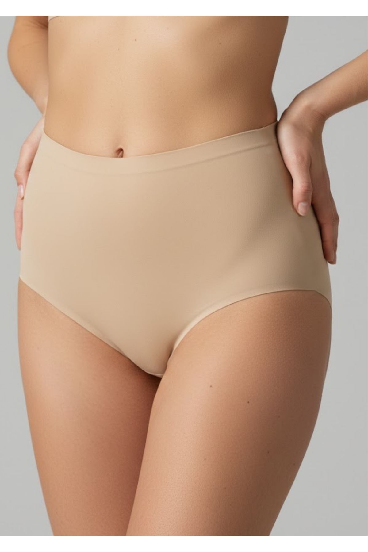 Lazer Kesim İz Yapmayan Yüksek Bel Slip Korse - Dikişsiz Toparlayıcı Korse Slip