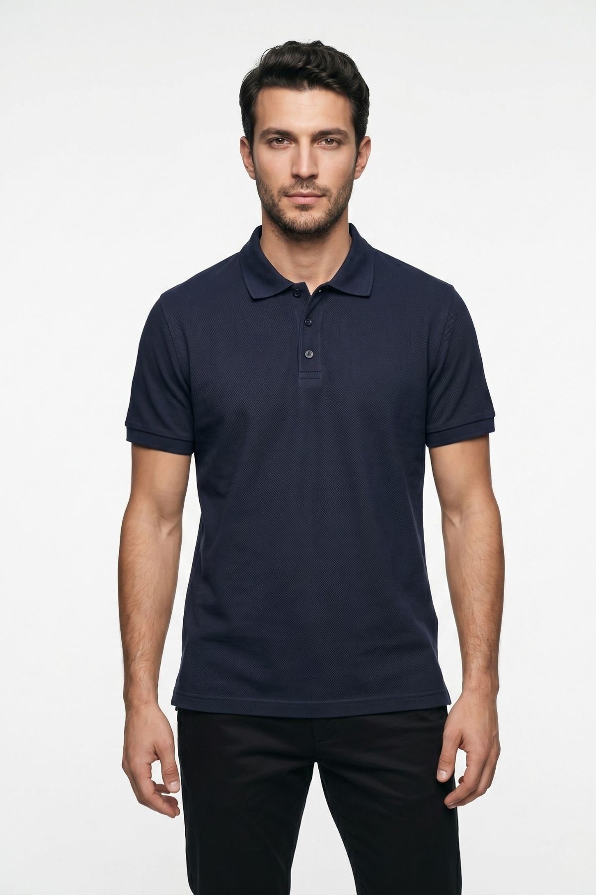 2'li Set Erkek Günlük Şık Polo Yaka Kısa Kollu Düğme Detaylı Rahat Kalıp Basic Yazlık Tişört Avantajlı Paket
