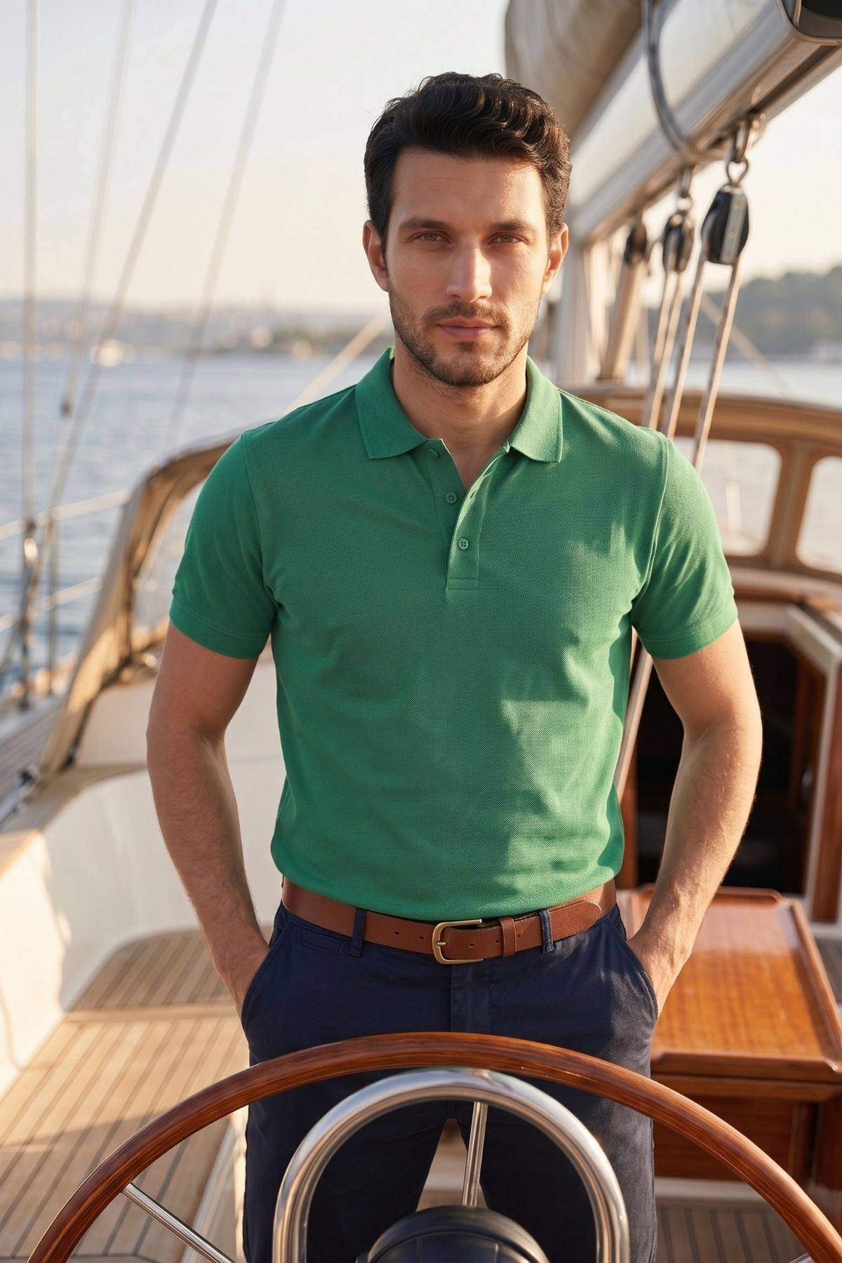 2'li Set Erkek Günlük Şık Polo Yaka Kısa Kollu Düğme Detaylı Rahat Kalıp Basic Yazlık Tişört Avantajlı Paket
