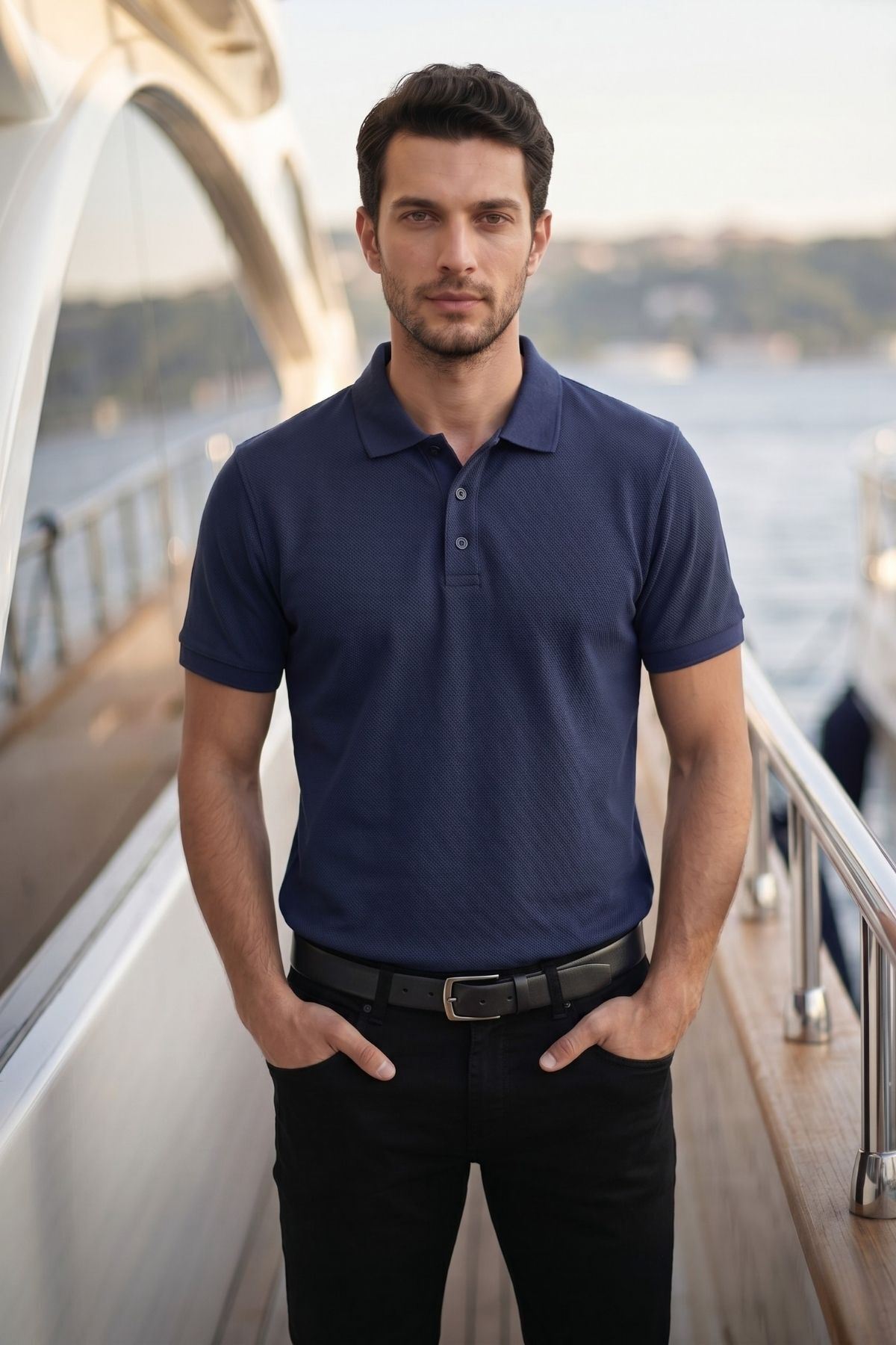 2'li Set Erkek Günlük Şık Polo Yaka Kısa Kollu Düğme Detaylı Rahat Kalıp Basic Yazlık Tişört Avantajlı Paket