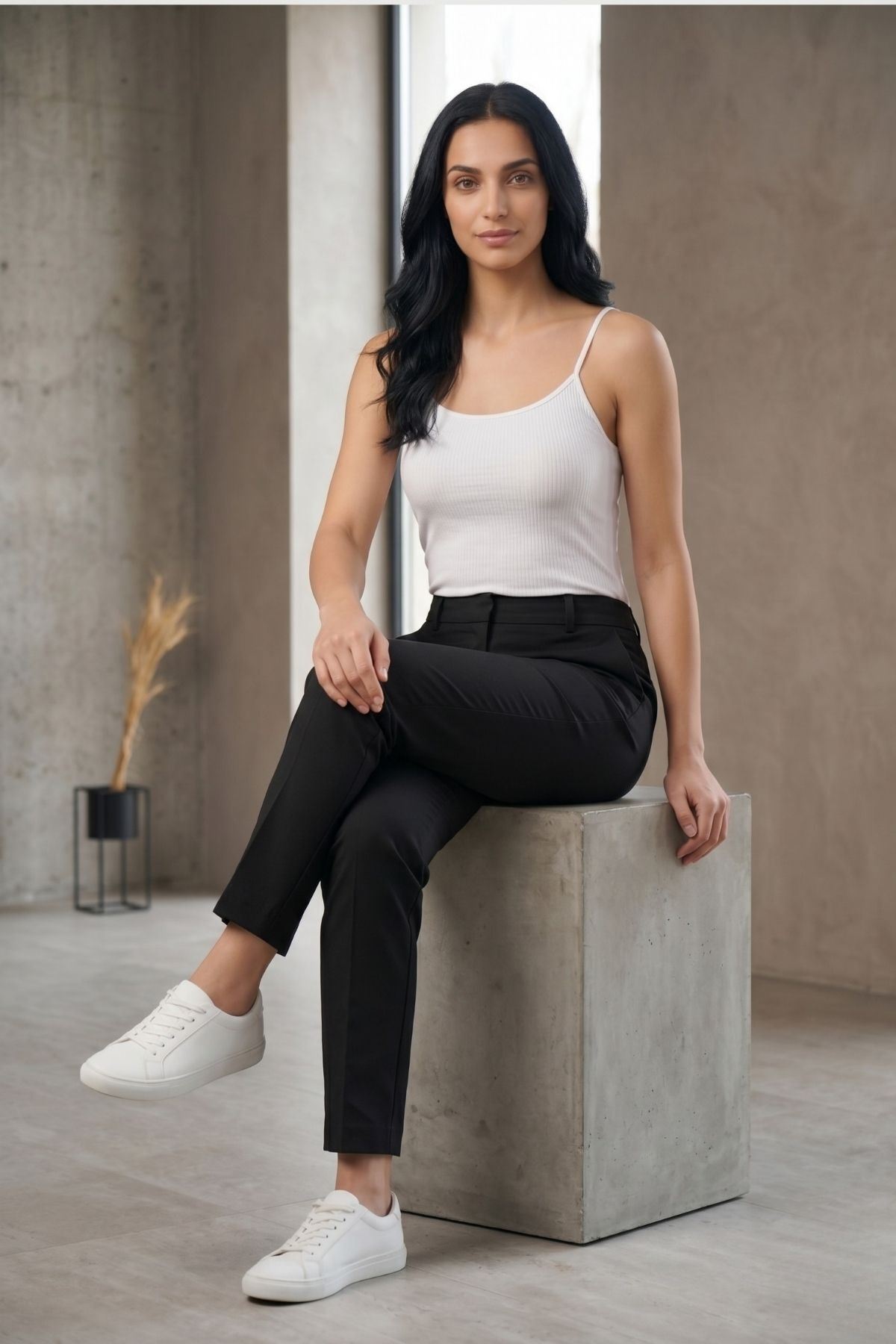 2'li Paket Kadın %95 Pamuklu İp Askılı Ribana Atlet