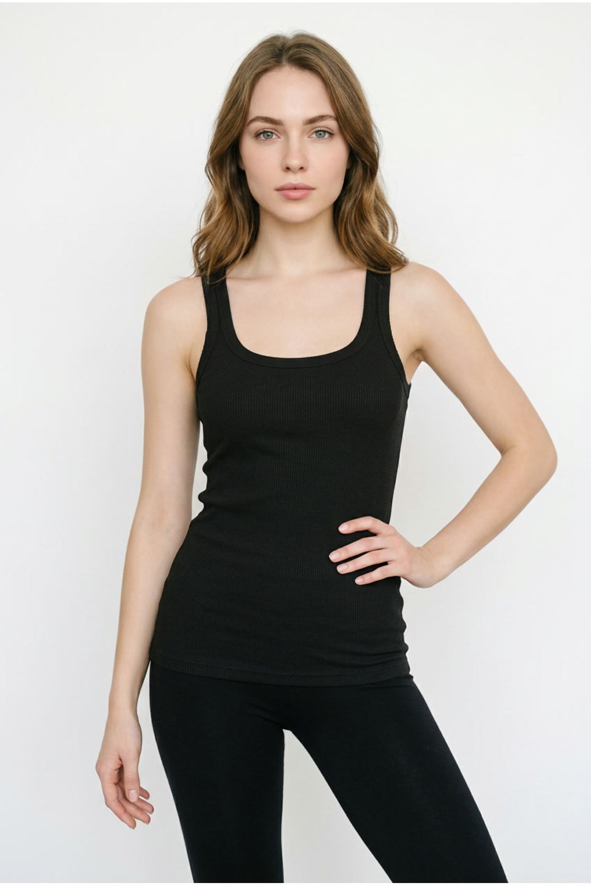 3'lü Paket %100 Pamuklu Fitilli Kaşkorse Kalın Askılı U Atlet Seti