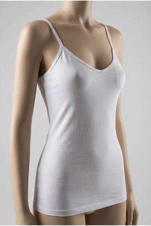Kadın V Yaka İnce Askılı Pamuklu Body - BEYAZ
