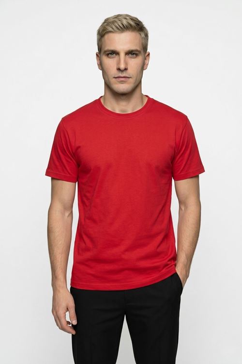 Erkek Bisiklet Yaka Kısa Kollu Basic Tişört Günlük Rahat Esnek Spor T-Shirt Pamuklu Likralı