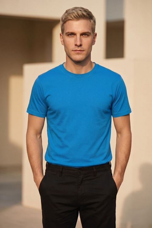Çift Kombini 2'li Set Bisiklet Yaka Kısa Kollu Basic Tişört - Pamuklu Likralı Esnek Rahat Kesim Günlük Sevgili T-Shirt