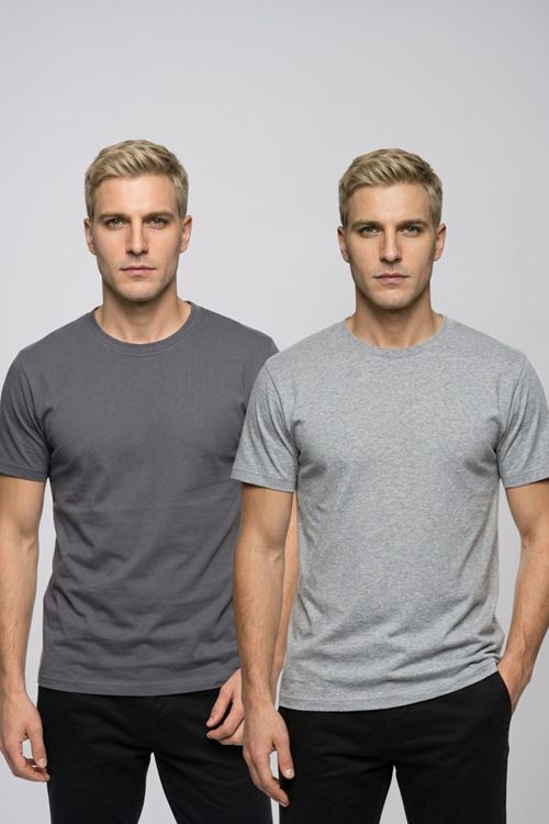 Avantajlı 2'li Paket Erkek Bisiklet Yaka Kısa Kollu Basic Tişört Günlük Spor T-Shirt Seti