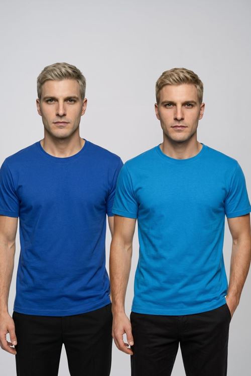 Avantajlı 2'li Paket Erkek Bisiklet Yaka Kısa Kollu Basic Tişört Günlük Spor T-Shirt Seti