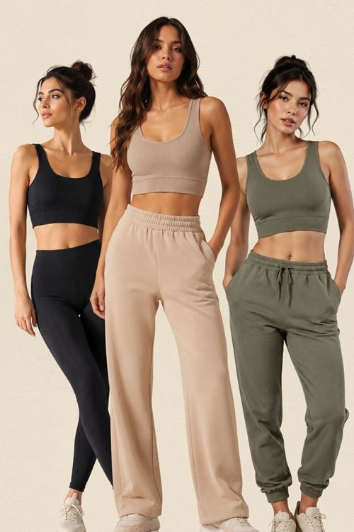 Kadın 3'lü Paket Kalın Askılı Toparlayıcı Pedli Fitilli Dalgıç Kaşkorse Spor Sütyeni Bralet Esnek Rahat Günlük Yoga Fitness Pilates Destekli Dikişsiz Görünüm Crop Top Askılı Spor Üst