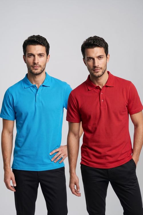 2'li Set Erkek Günlük Şık Polo Yaka Kısa Kollu Düğme Detaylı Rahat Kalıp Basic Yazlık Tişört Avantajlı Paket