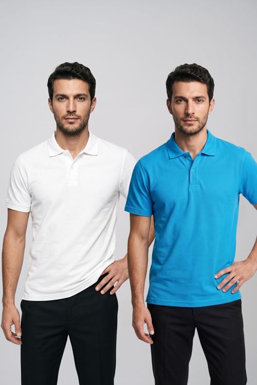 2'li Set Erkek Günlük Şık Polo Yaka Kısa Kollu Düğme Detaylı Rahat Kalıp Basic Yazlık Tişört Avantajlı Paket