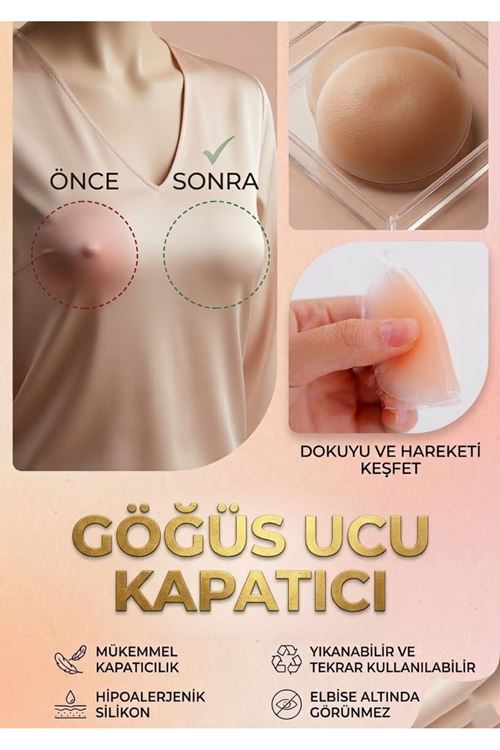 Göğüs Ucu Kapatıcı - Silikon Yıkanabilir & Tekrar Kullanılabilir