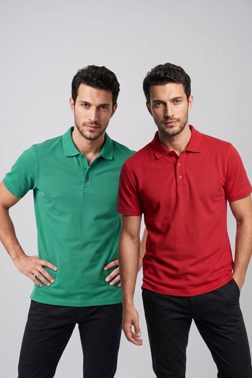 2'li Set Erkek Günlük Şık Polo Yaka Kısa Kollu Düğme Detaylı Rahat Kalıp Basic Yazlık Tişört Avantajlı Paket