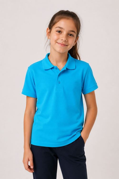 Çocuk Unisex 2'li Set Pamuklu Polo Yaka Düğmeli Tişört