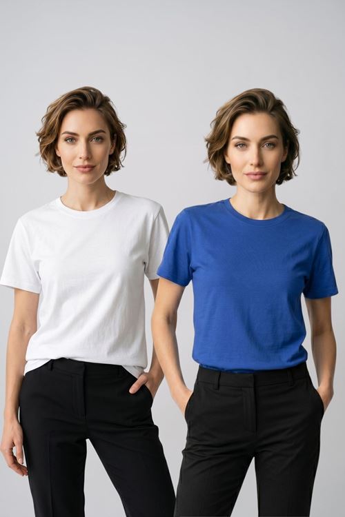 Kadın 2'li Paket Basic Bisiklet Yaka Kısa Kollu Tişört