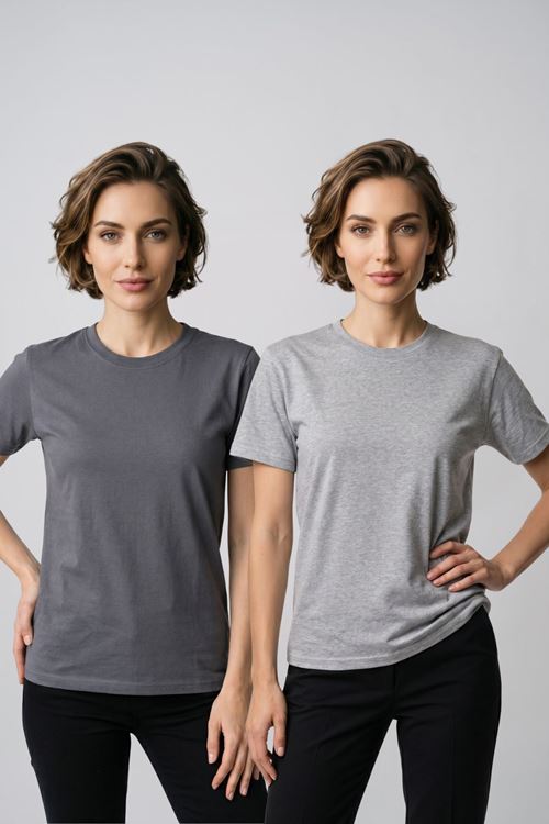 Kadın 2'li Paket Basic Bisiklet Yaka Kısa Kollu Tişört