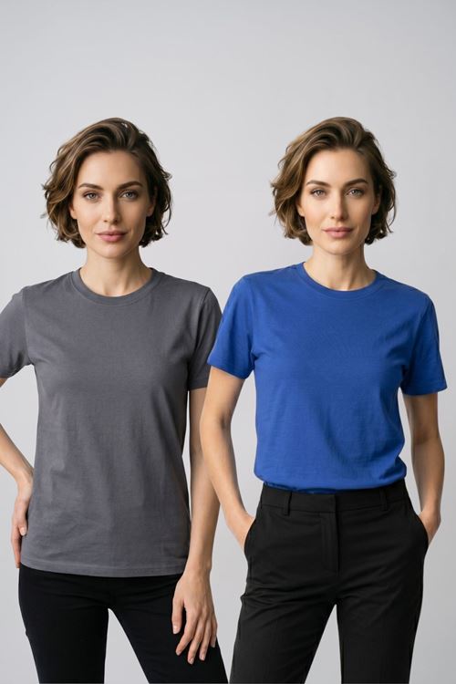 Kadın 2'li Paket Basic Bisiklet Yaka Kısa Kollu Tişört
