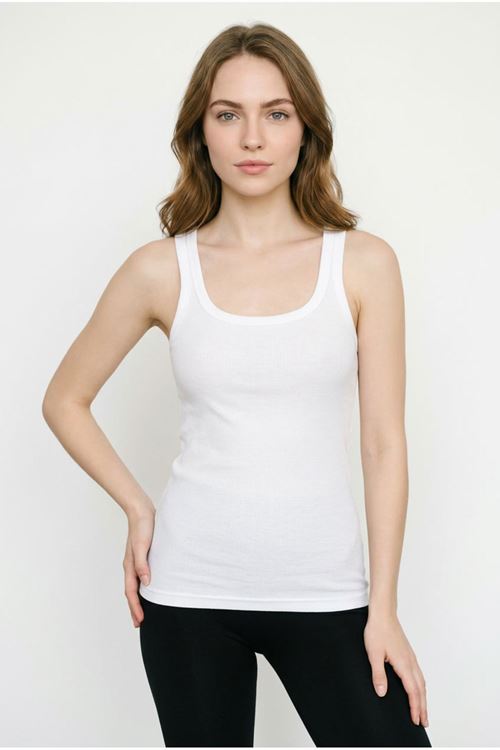 3'lü Paket %100 Pamuklu Fitilli Kaşkorse Kalın Askılı U Atlet Seti