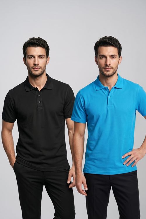 2'li Set Erkek Günlük Şık Polo Yaka Kısa Kollu Düğme Tişört
