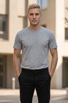 Çift Kombini 2'li Set Bisiklet Yaka Kısa Kollu Basic Tişört - Pamuklu Likralı Esnek Rahat Kesim Günlük Sevgili T-Shirt