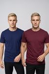 Avantajlı 2'li Paket Erkek Bisiklet Yaka Kısa Kollu Basic Tişört Günlük Spor T-Shirt Seti