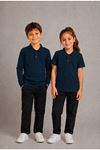 Çocuk Unisex 2'li Set Pamuklu Polo Yaka Düğmeli Tişört - Hem Uzun Hem Kısa Kollu Okul ve Günlük Giyim Rahat Kalıp Basic T-shirt