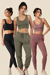 Kadın 3'lü Paket Kalın Askılı Toparlayıcı Pedli Fitilli Dalgıç Kaşkorse Spor Sütyeni Bralet Esnek Rahat Günlük Yoga Fitness Pilates Destekli Dikişsiz Görünüm Crop Top Askılı Spor Üst