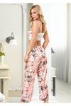 Çiçekli Saten 3'lü Pijama Takımı - Dantelli Sabahlıklı Set