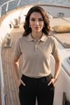 Kadın Polo Yaka Kısa Kollu Düğme Detaylı Şık Tasarım Basic Tişört Günlük Klasik T-Shirt Ofis ve Sokak Stili Uyumlu