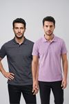2'li Set Erkek Günlük Şık Polo Yaka Kısa Kollu Düğme Detaylı Rahat Kalıp Basic Yazlık Tişört Avantajlı Paket