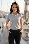 Kadın Polo Yaka Kısa Kollu Düğme Detaylı Şık Tasarım Basic Tişört Günlük Klasik T-Shirt Ofis ve Sokak Stili Uyumlu