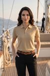 Kadın Polo Yaka Kısa Kollu Düğme Detaylı Şık Tasarım Basic Tişört Günlük Klasik T-Shirt Ofis ve Sokak Stili Uyumlu