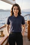 Kadın Polo Yaka Kısa Kollu Düğme Detaylı Şık Tasarım Basic Tişört Günlük Klasik T-Shirt Ofis ve Sokak Stili Uyumlu