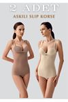 Kadın Askılı 2'li Slip Korse - Dikişsiz Toparlayıcı ve Şekillendirici