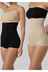 Lazer Kesim İz Yapmayan Yüksek Bel Slip 2'li Korse - 1 Beden Şekillendirici Korse