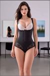 Kadın Kum Saati Korse Askılı Body - Önden Kopçalı Karın Toparlayıcı Günlük Kullanım