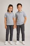 Unisex Kız Erkek Çocuk Polo Yaka Düğmeli Kısa Kollu Pamuklu Basic Tişört
